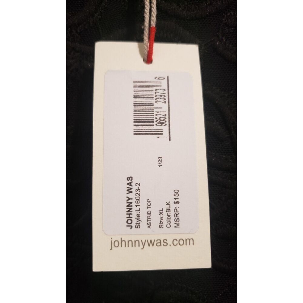 Johnny Was NWT Astrid Floral Embroidered Top, Black MSRP $150, Size X-Large - Picture 11 of 12